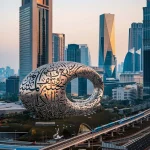 Museum of the Future à Dubai avec gratte-ciel et métro aérien, programme Dubai par 2S Africa Travel, agence de voyages à Rabat